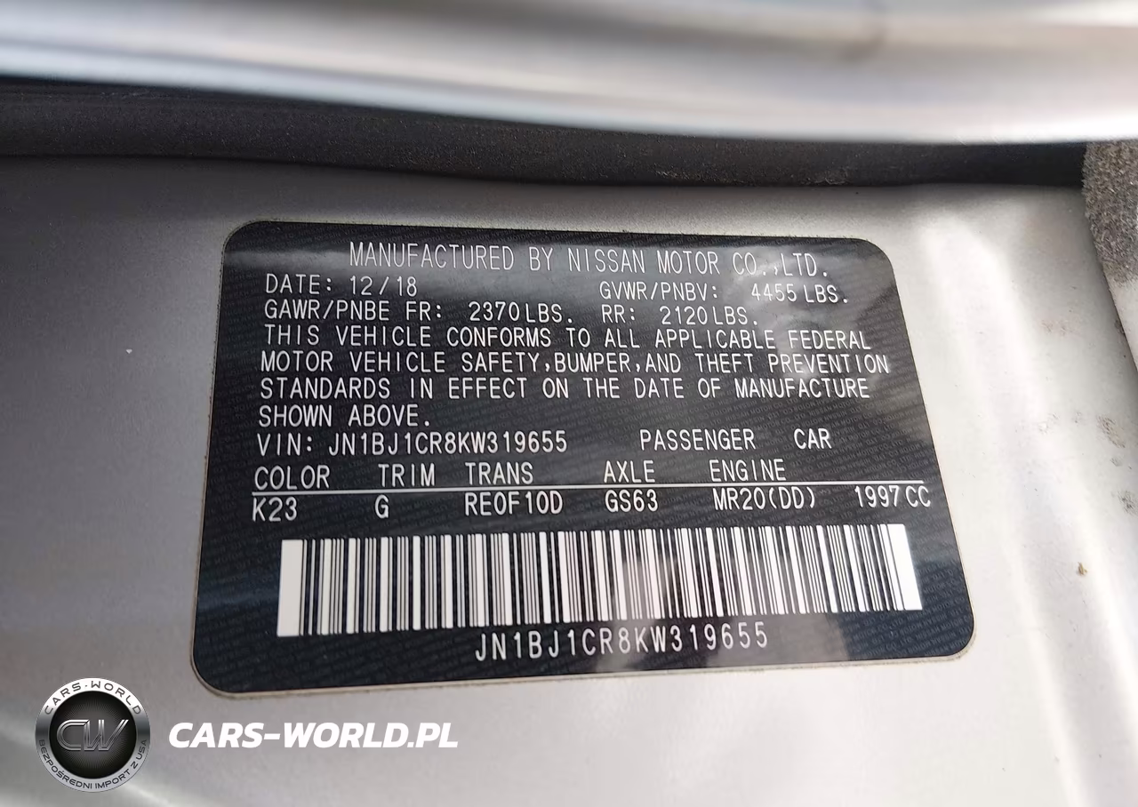 2019 Nissan Rogue Sport S VIN:JN1BJ1CR8KW319655 - 9