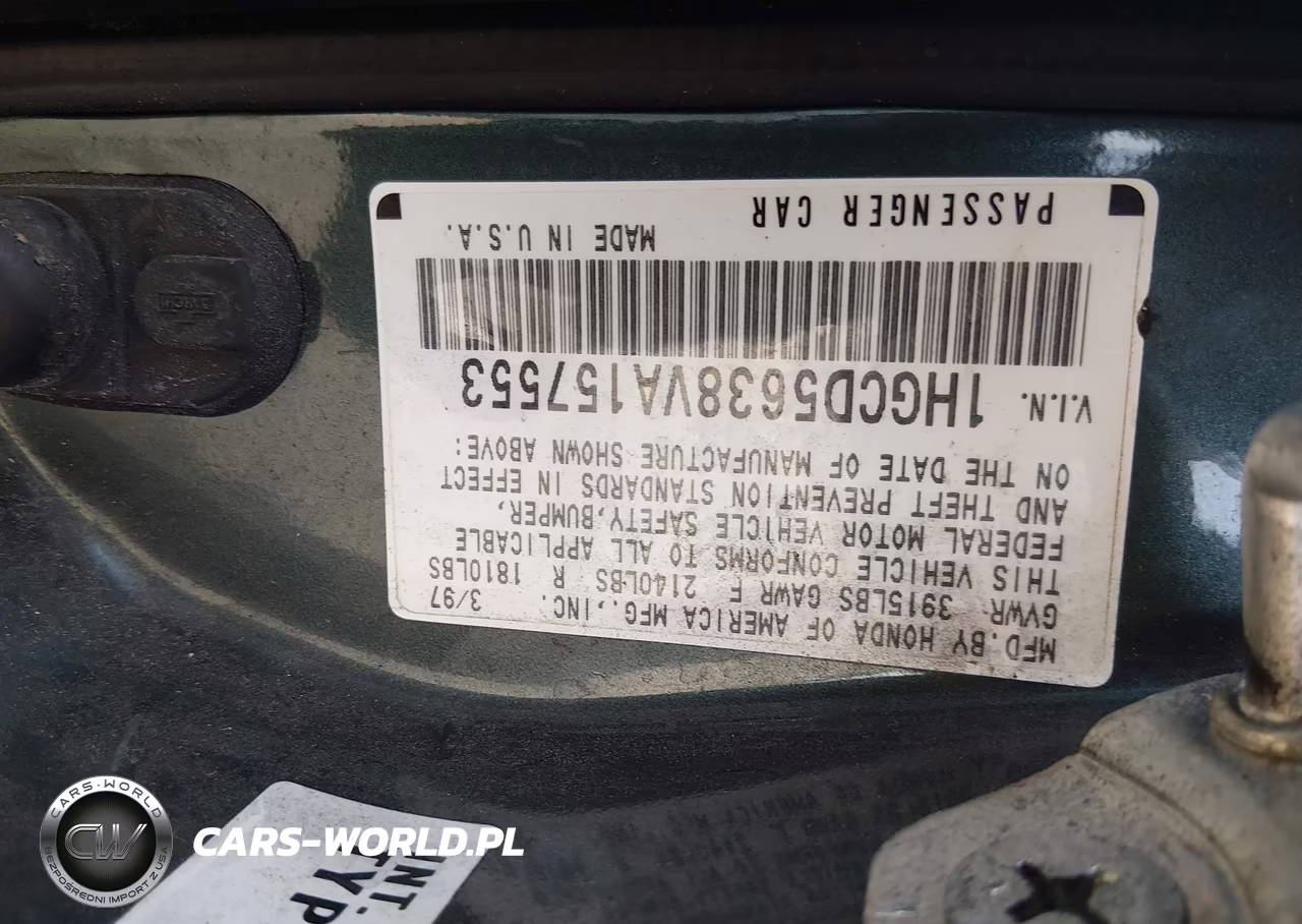 1997 Honda Accord Lx VIN:1HGCD5638VA157553 - 9