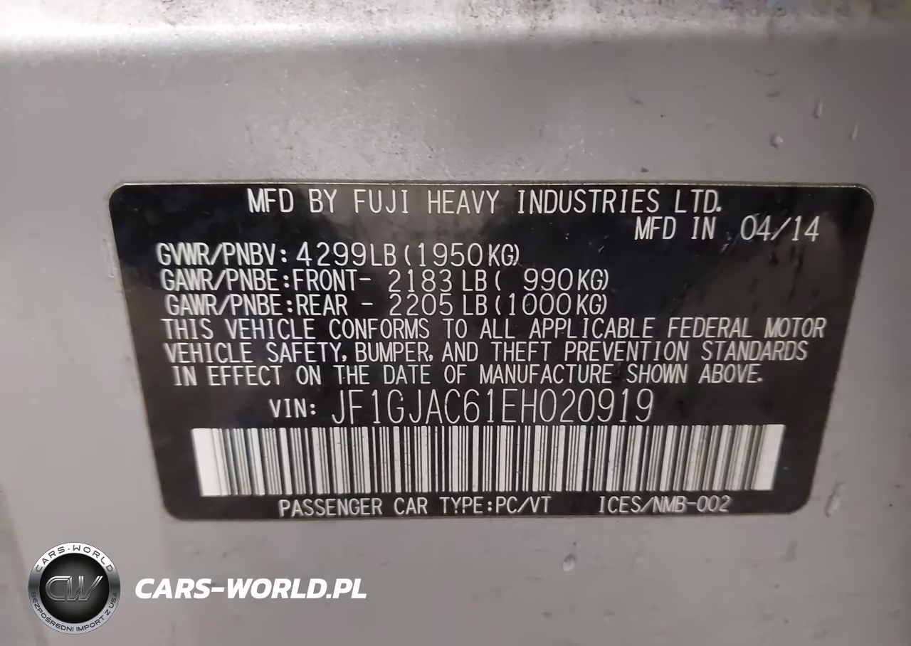 2014 Subaru Impreza 2.0I Premium VIN:JF1GJAC61EH020919 - 9