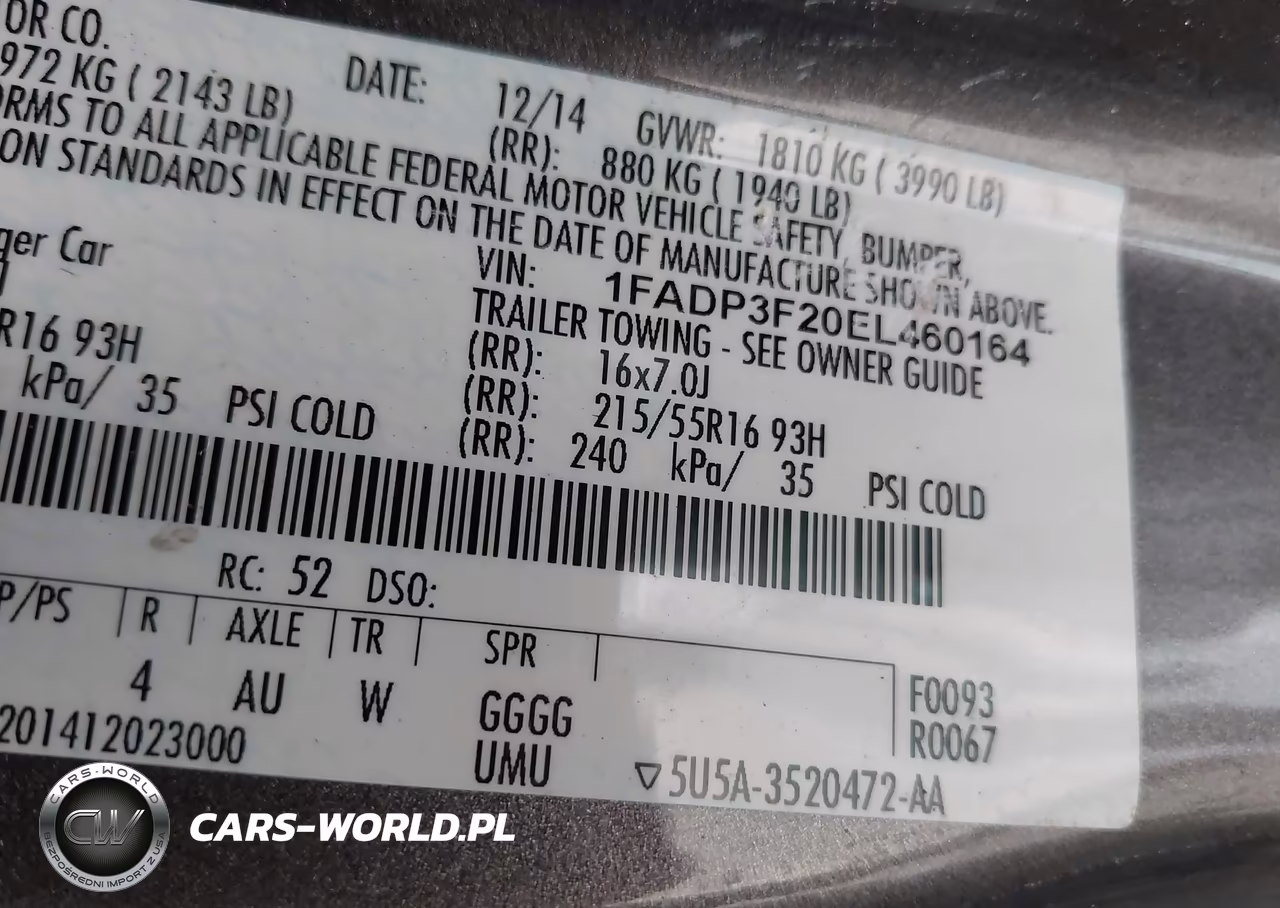 2014 Ford Focus Se VIN:1FADP3F20EL460164 - 9