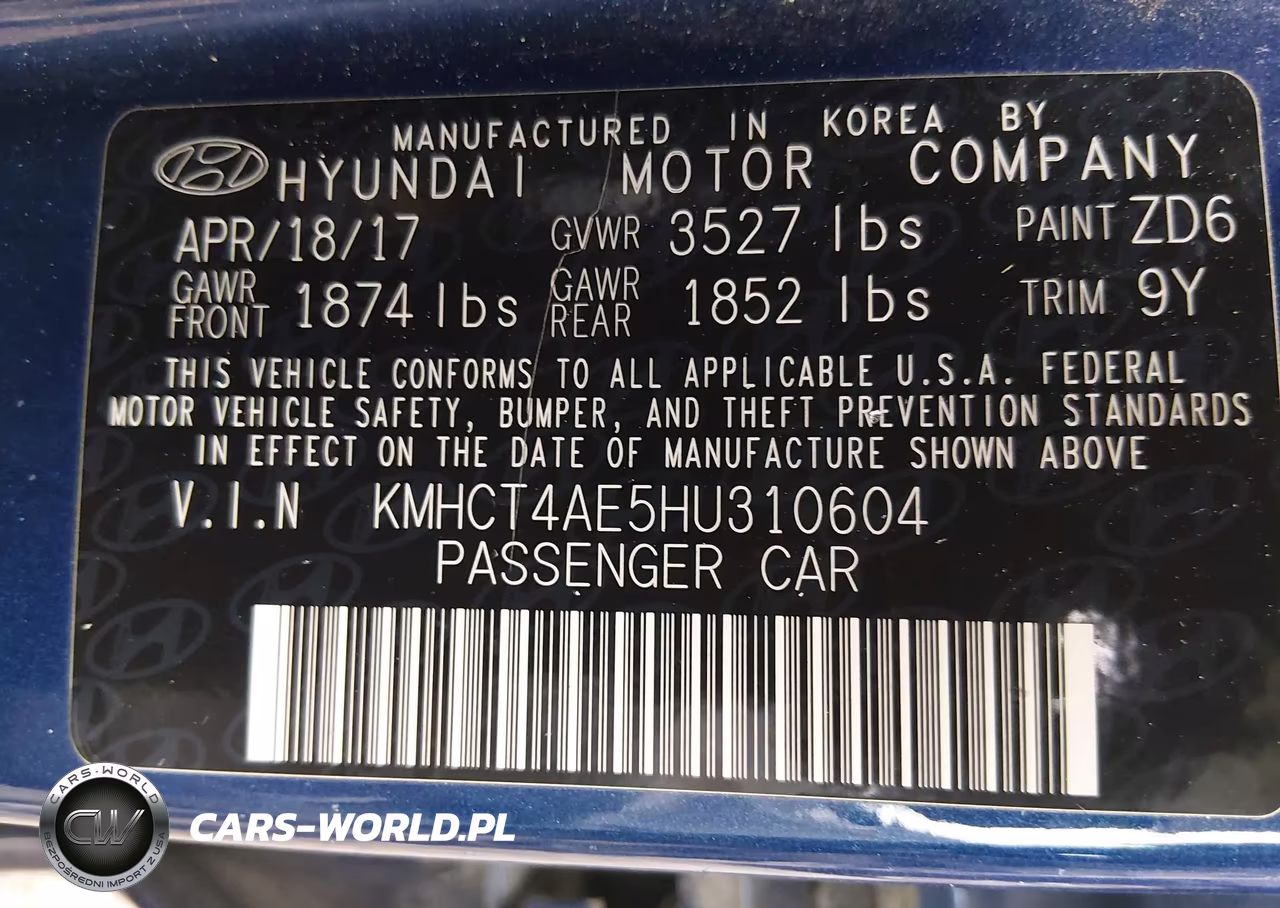 2017 Hyundai Accent Se VIN:KMHCT4AE5HU310604 - 9