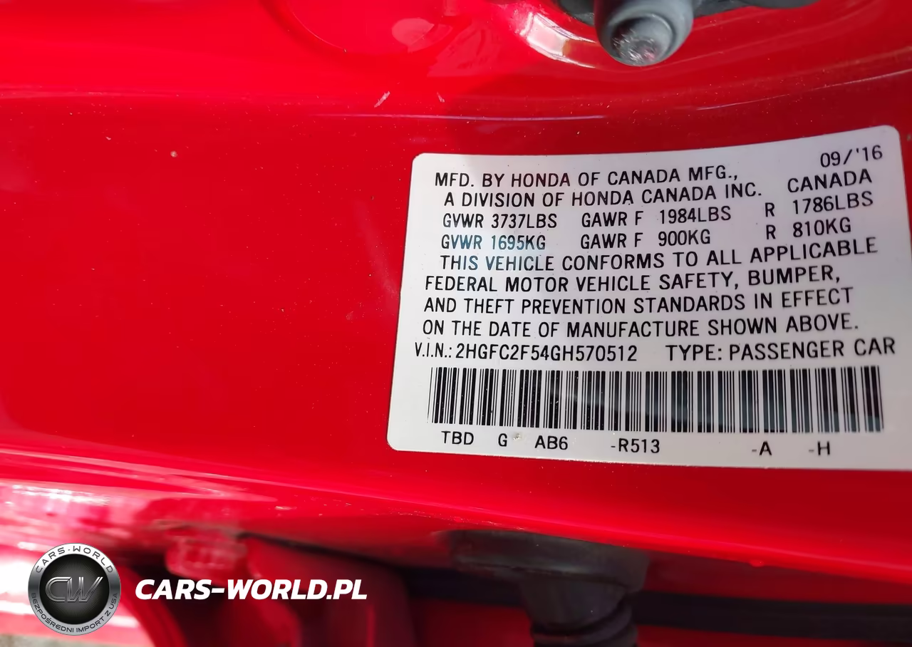 2016 Honda Civic Lx VIN:2HGFC2F54GH570512 - 9