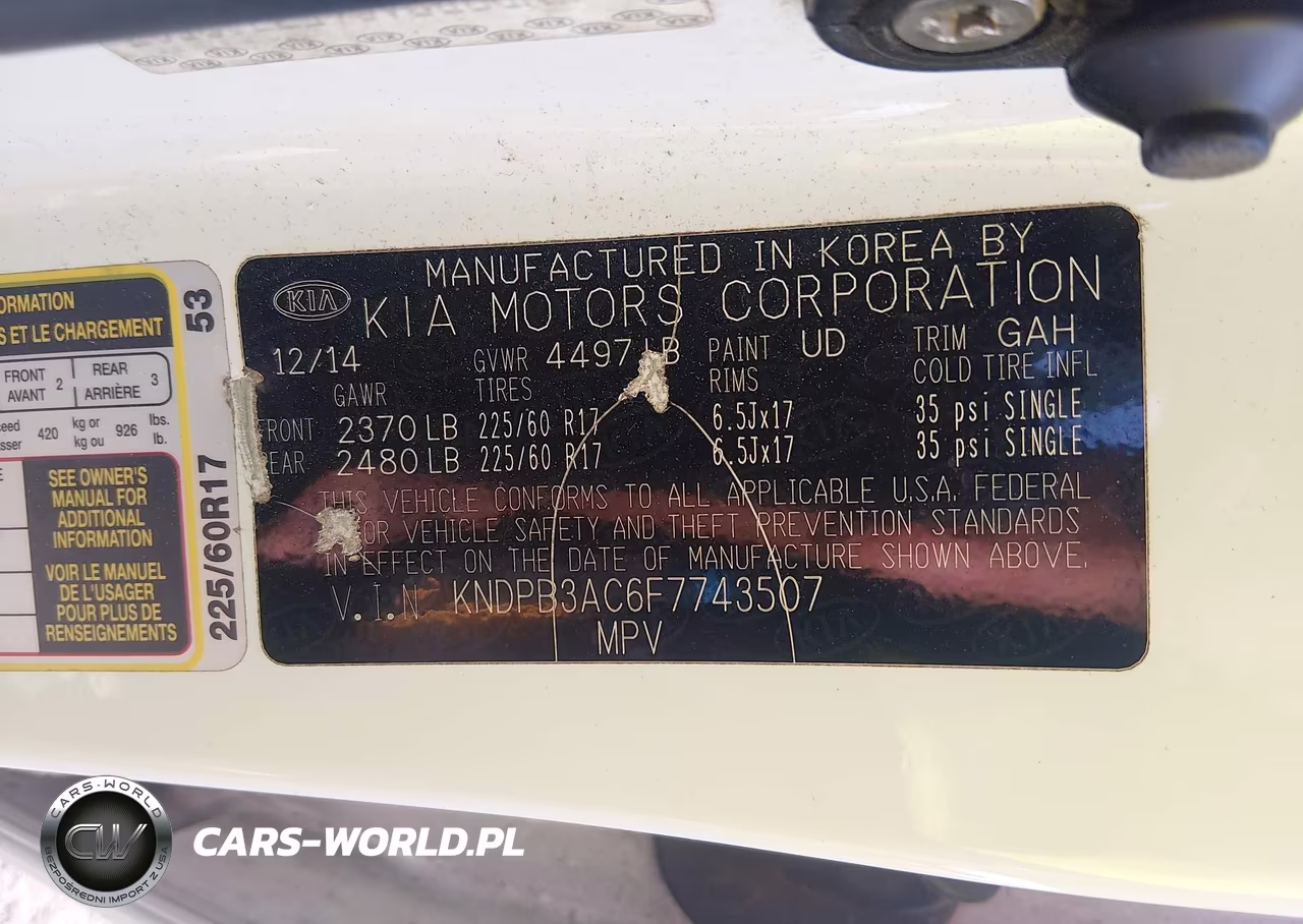 2015 Kia Sportage Lx VIN:KNDPB3AC6F7743507 - 9
