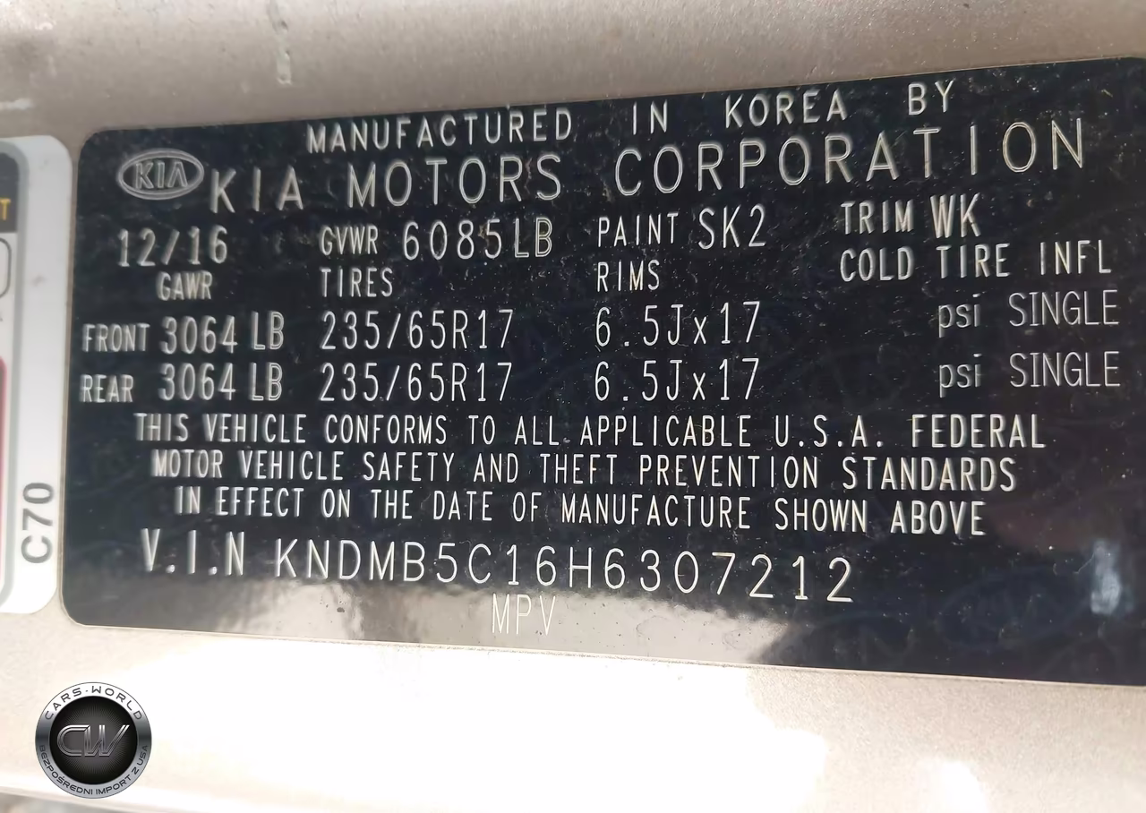 2017 Kia Sedona Lx VIN:KNDMB5C16H6307212 - 9