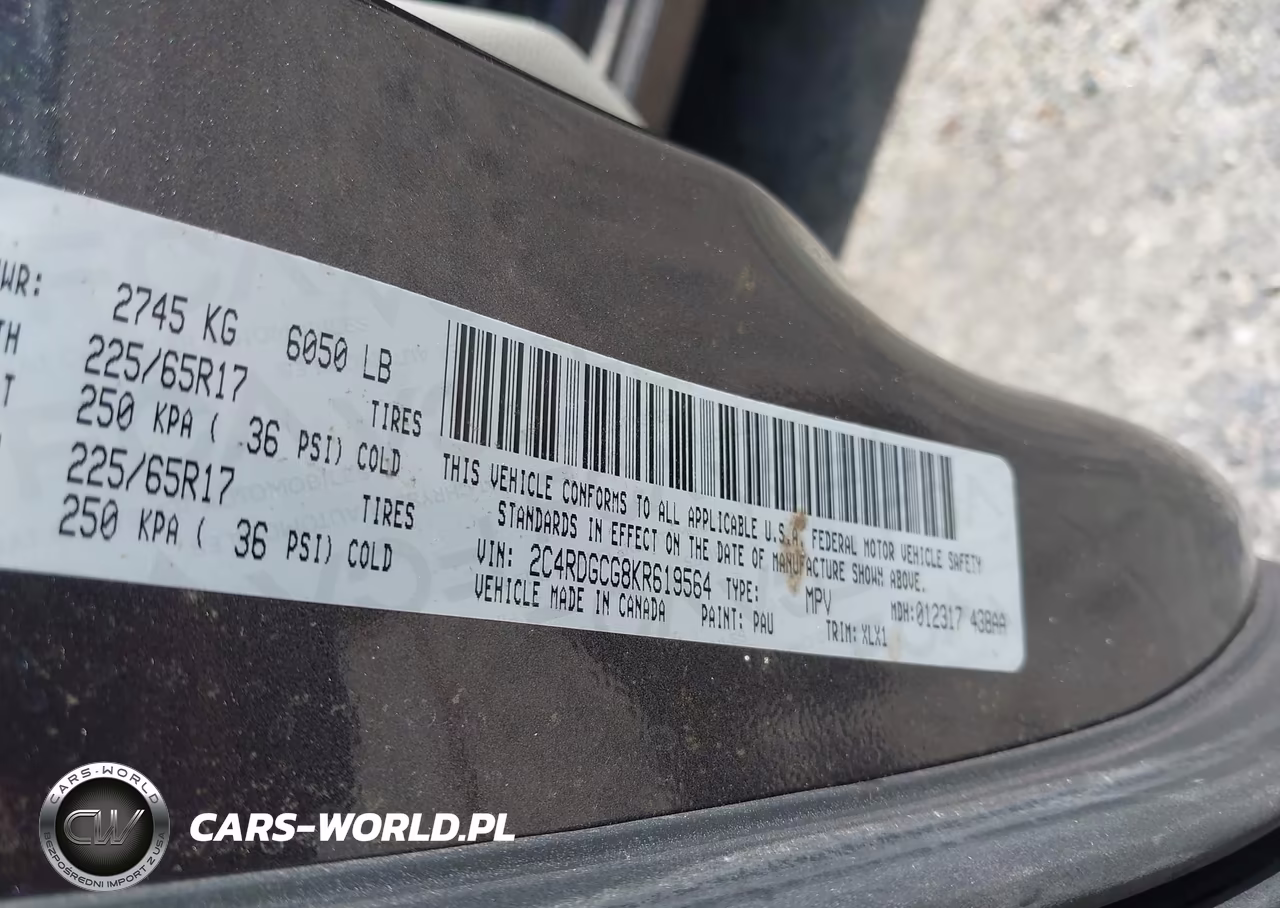 2019 Dodge Grand Caravan Sxt VIN:2C4RDGCG8KR619564 - 9