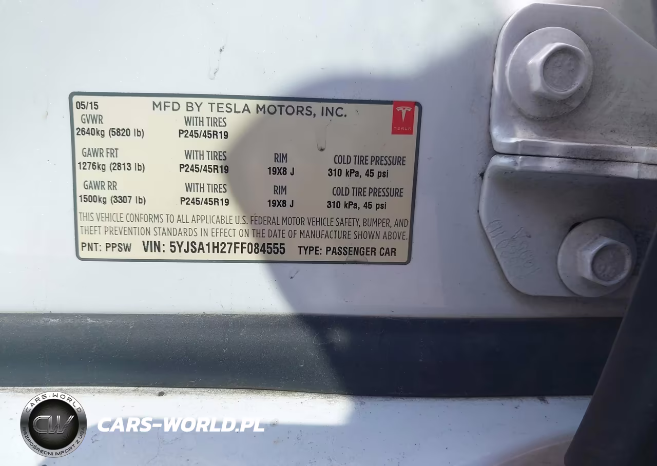 2015 Tesla Model S 70D-85D-P85D VIN:5YJSA1H27FF084555 - 9