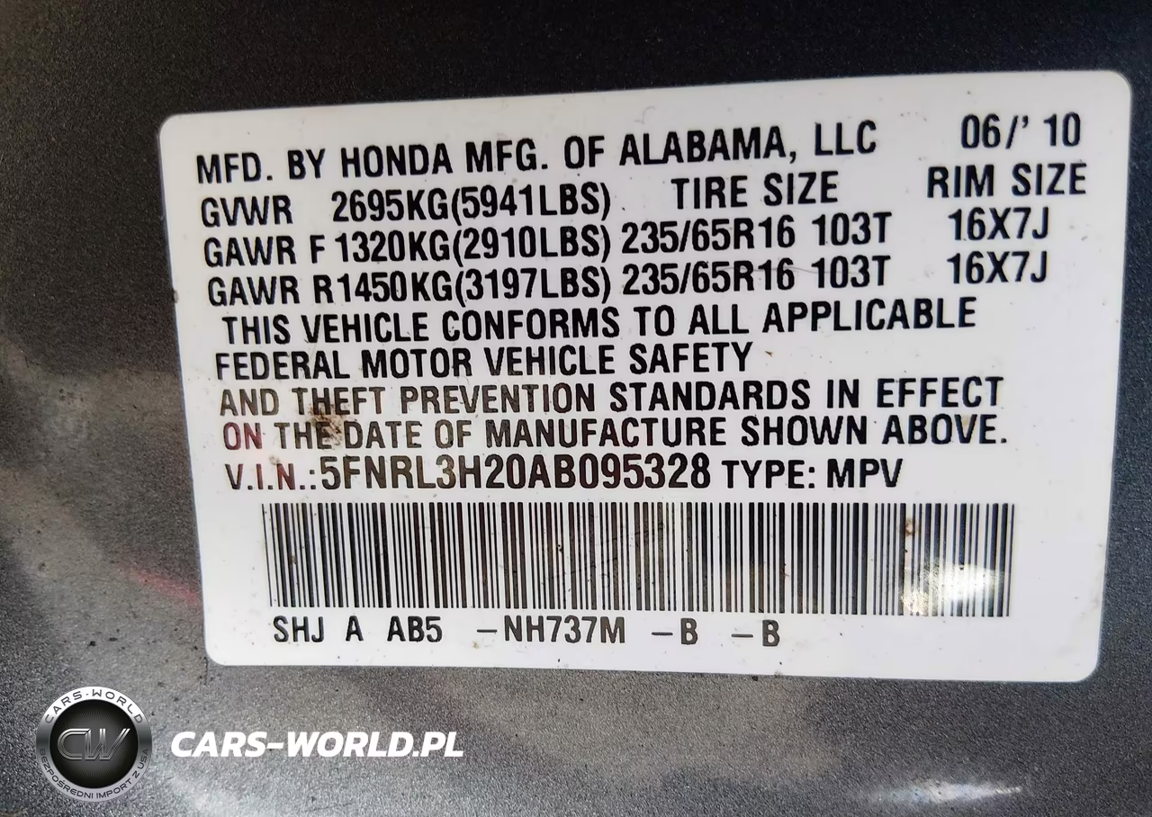 2010 Honda Odyssey Lx VIN:5FNRL3H20AB095328 - 9