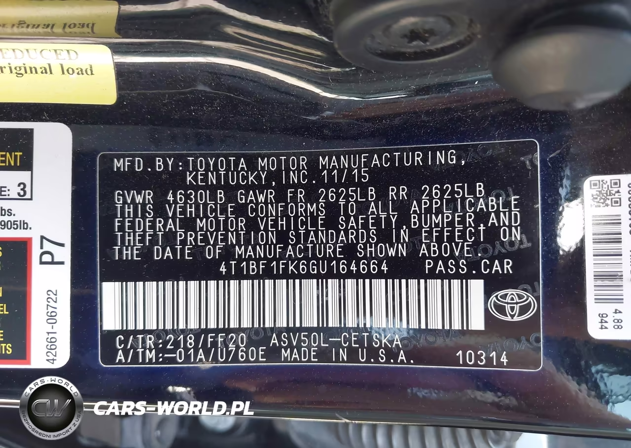 2016 Toyota Camry Se VIN:4T1BF1FK6GU164664 - 9