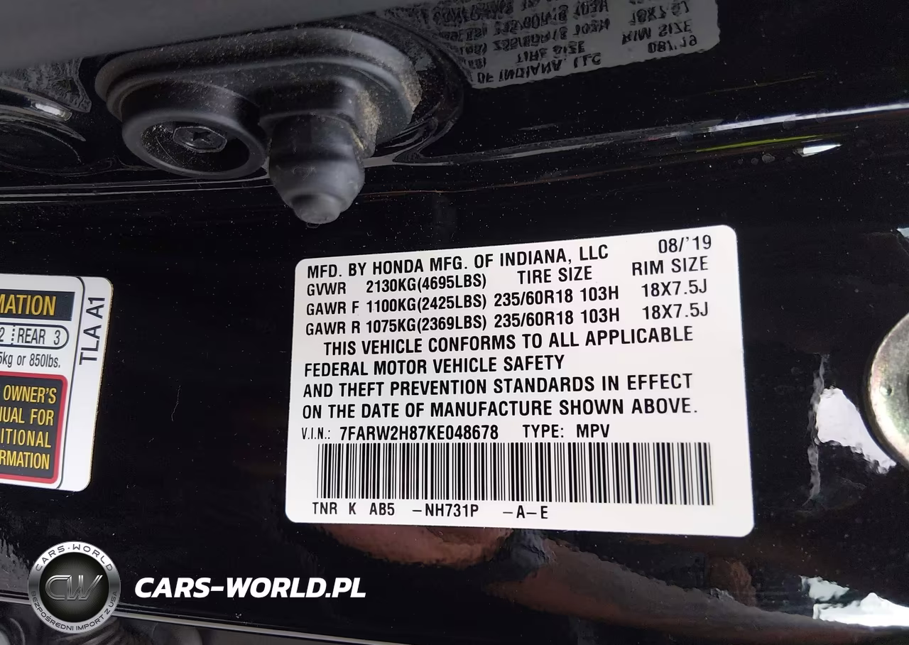 2019 Honda Cr-V Ex-L VIN:7FARW2H87KE048678 - 9