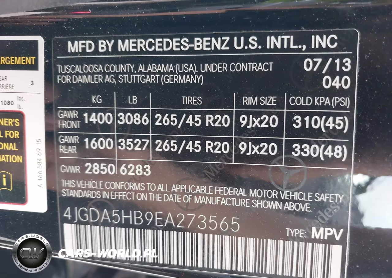 2014 Mercedes-Benz Ml 350 4Matic VIN:4JGDA5HB9EA273565 - 9