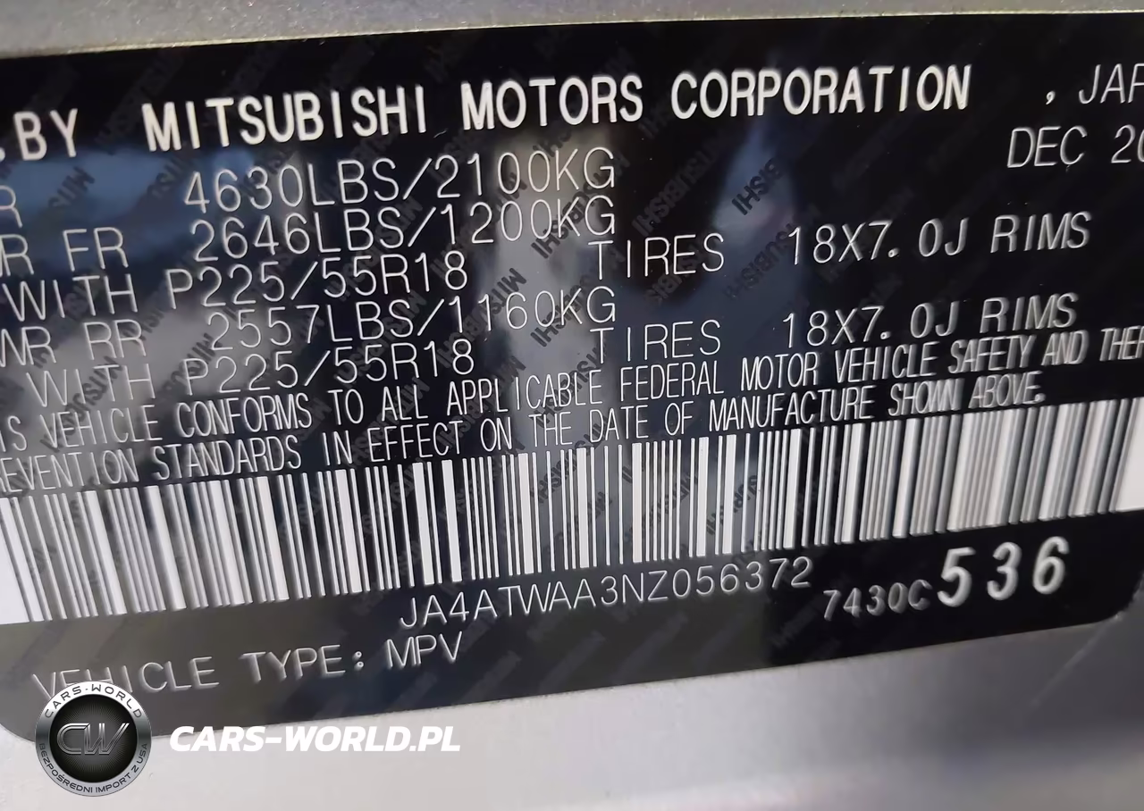 2022 Mitsubishi Eclipse Cross Se S-Awc-Se Special Edition S-Awc-Sel S-Awc-Sel Special Edition S-Awc VIN:JA4ATWAA3NZ056372 - 9