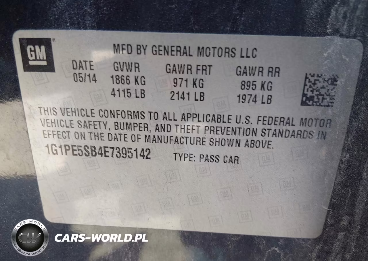 2014 Chevrolet Cruze 2Lt Auto VIN:1G1PE5SB4E7395142 - 9