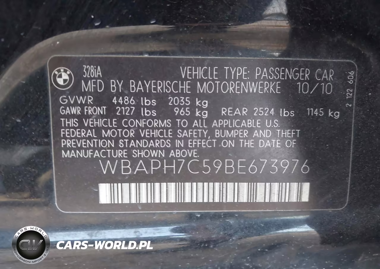 2011 BMW 328I VIN:WBAPH7C59BE673976 - 9