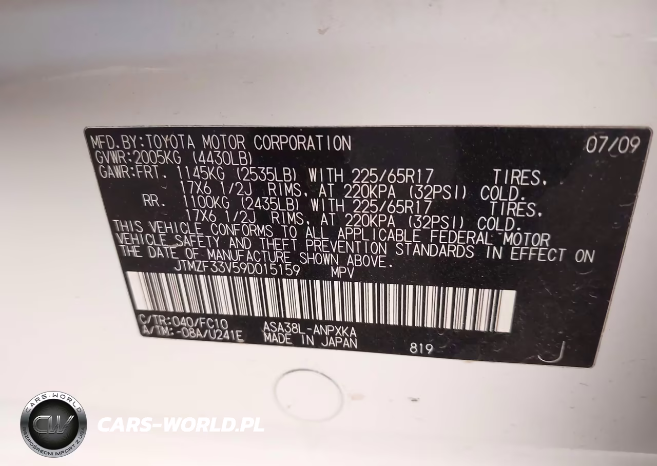 2009 Toyota Rav4 VIN:JTMZF33V59D015159 - 9