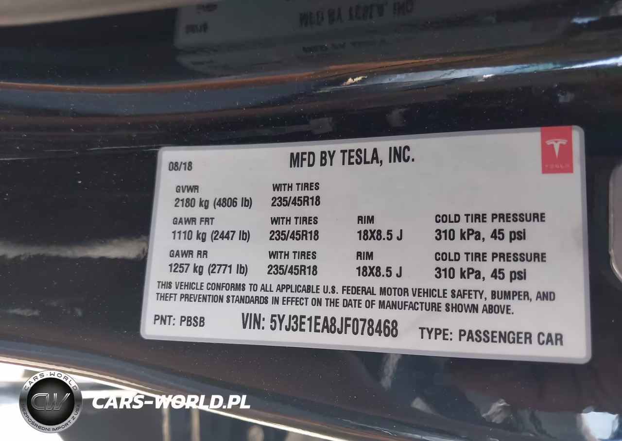 2018 Tesla Model 3 Long Range-Mid Range VIN:5YJ3E1EA8JF078468 - 9