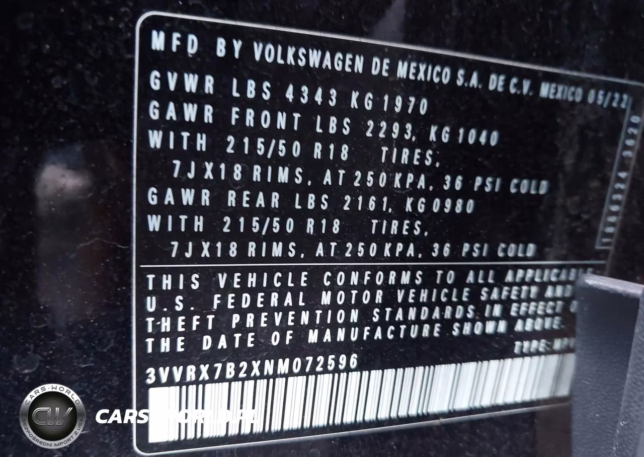 2022 Volkswagen Taos 1.5T Se VIN:3VVRX7B2XNM072596 - 9