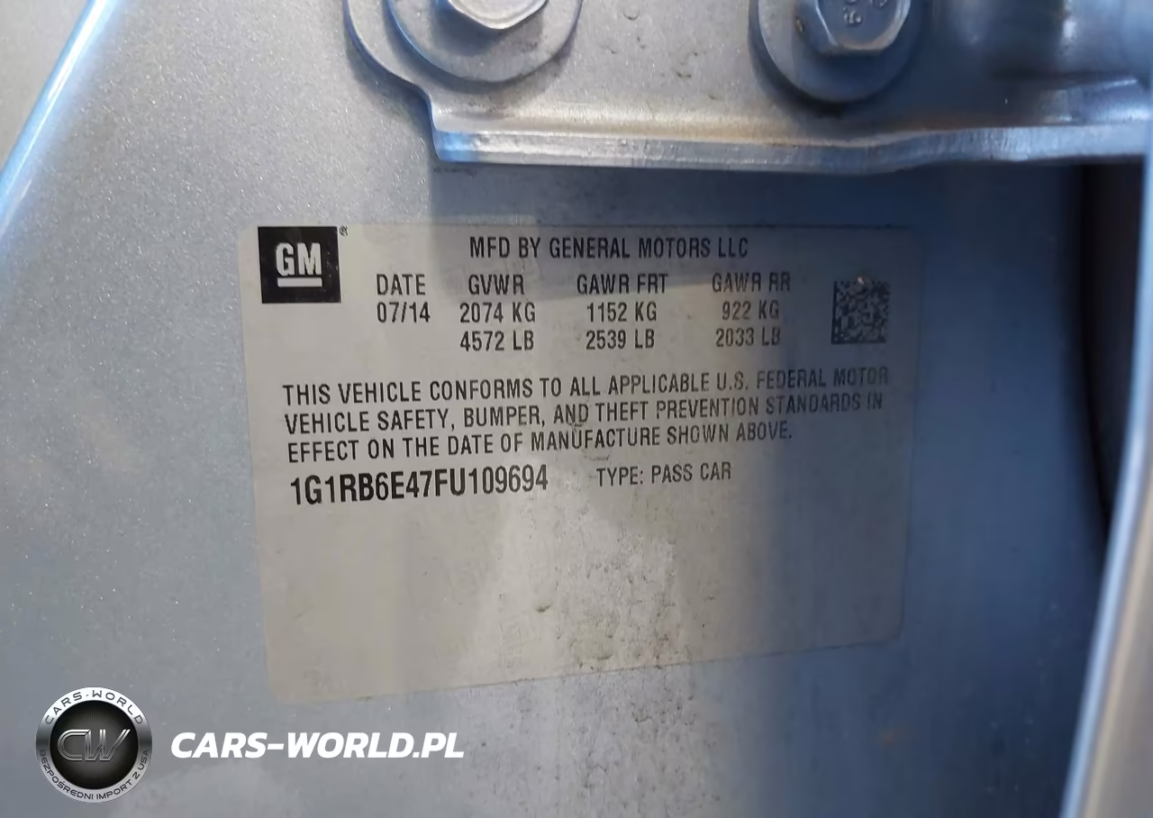 2015 Chevrolet Volt VIN:1G1RB6E47FU109694 - 9