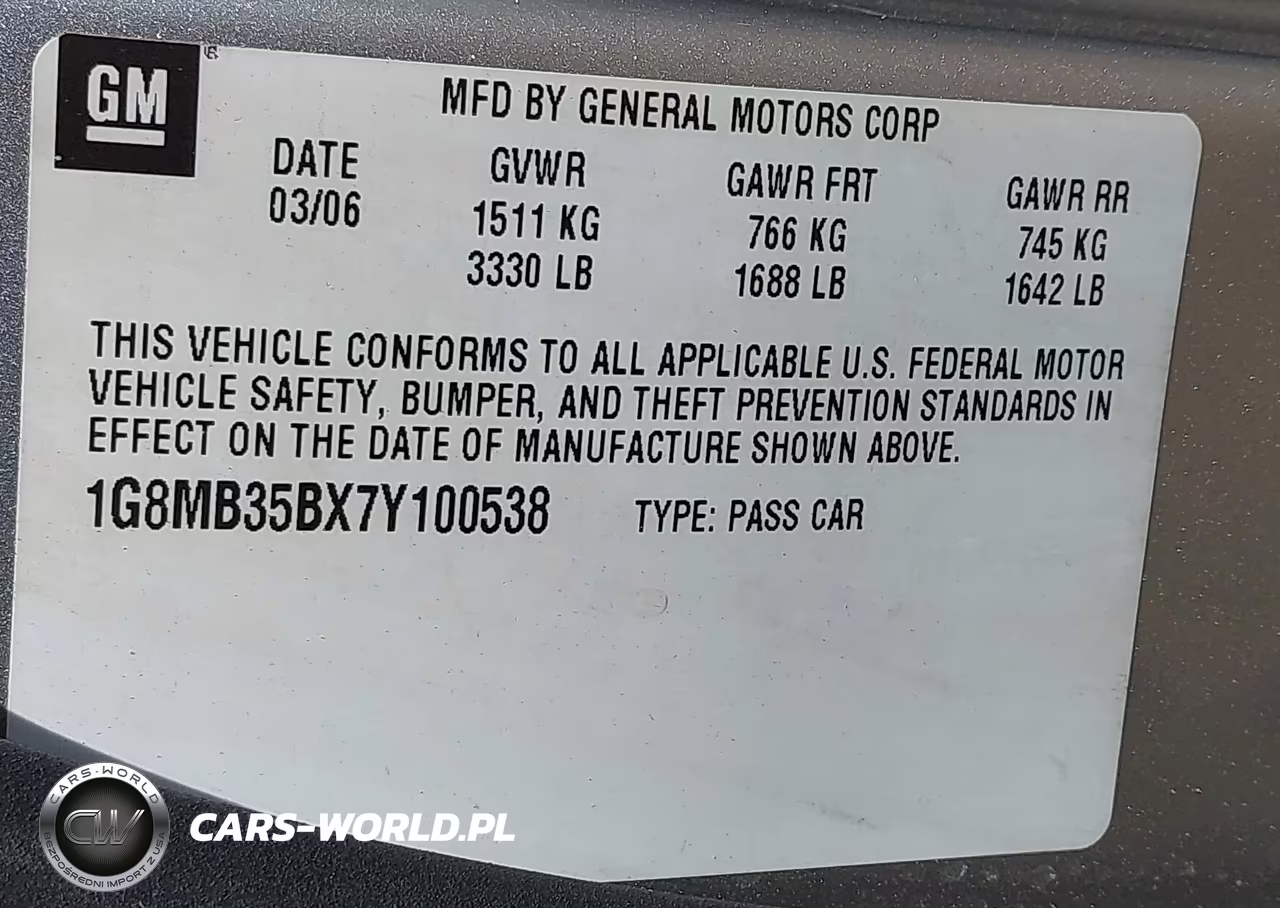 2007 Saturn Sky VIN:1G8MB35BX7Y100538 - 9