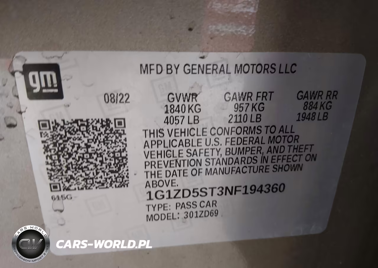 2022 Chevrolet Malibu Fwd Lt VIN:1G1ZD5ST3NF194360 - 9