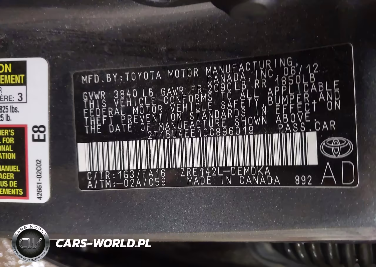 2012 Toyota Corolla L VIN:2T1BU4EE1CC896019 - 9