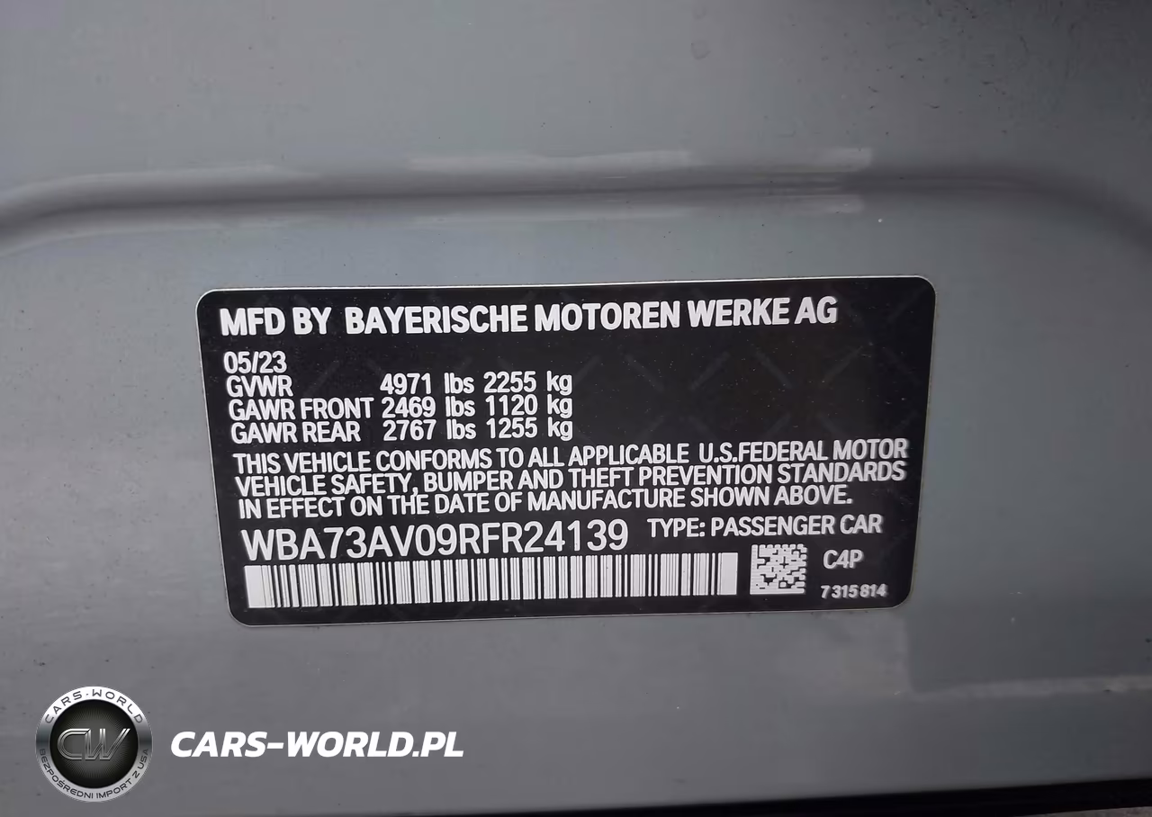 2024 BMW 430I Gran Coupe xDrive VIN:WBA73AV09RFR24139 - 9