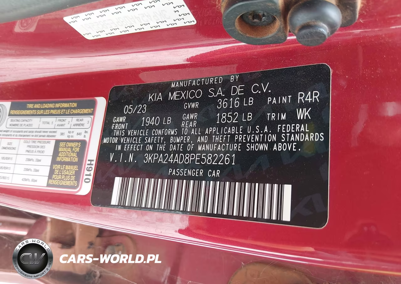 2023 Kia Rio S VIN:3KPA24AD8PE582261 - 9