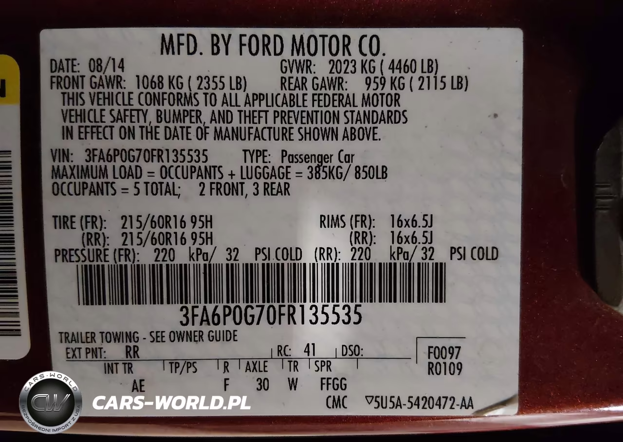2015 Ford Fusion S VIN:3FA6P0G70FR135535 - 9