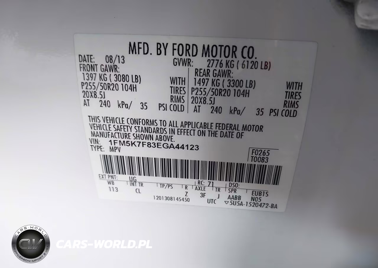 2014 Ford Explorer Limited VIN:1FM5K7F83EGA44123 - 9