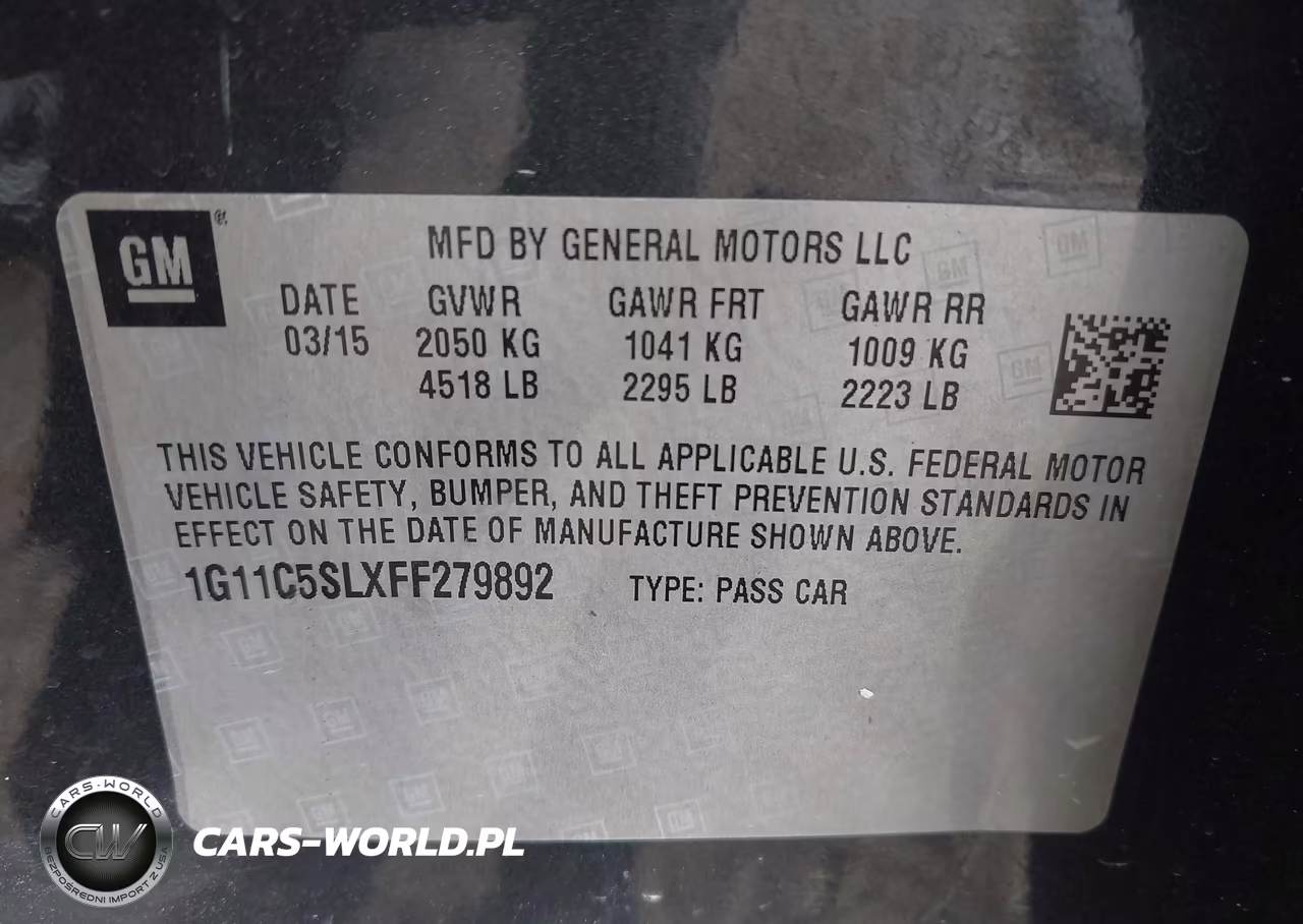 2015 Chevrolet Malibu 1Lt VIN:1G11C5SLXFF279892 - 9
