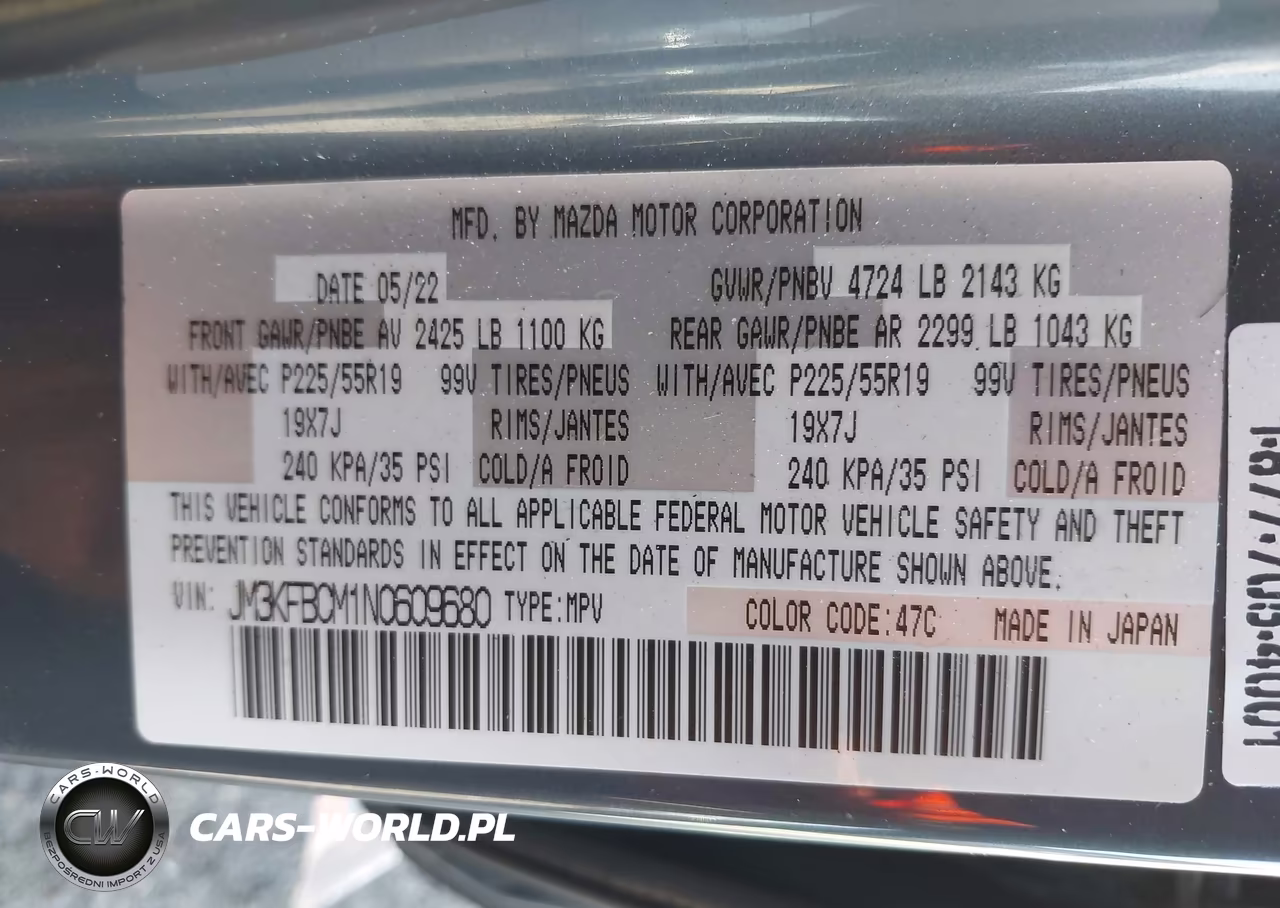 2022 Mazda Cx-5 2.5 S Carbon Edition VIN:JM3KFBCM1N0609680 - 9