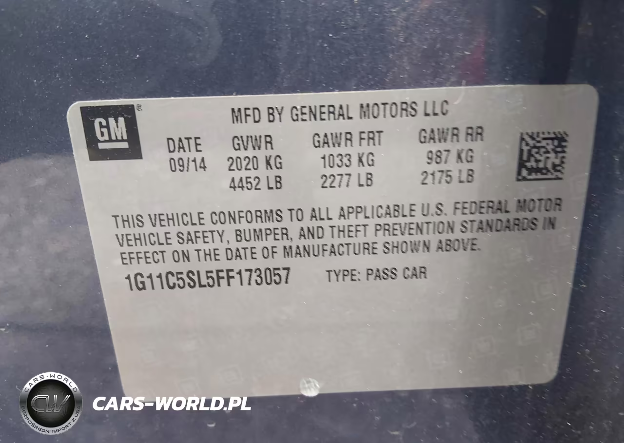 2015 Chevrolet Malibu 1Lt VIN:1G11C5SL5FF173057 - 9
