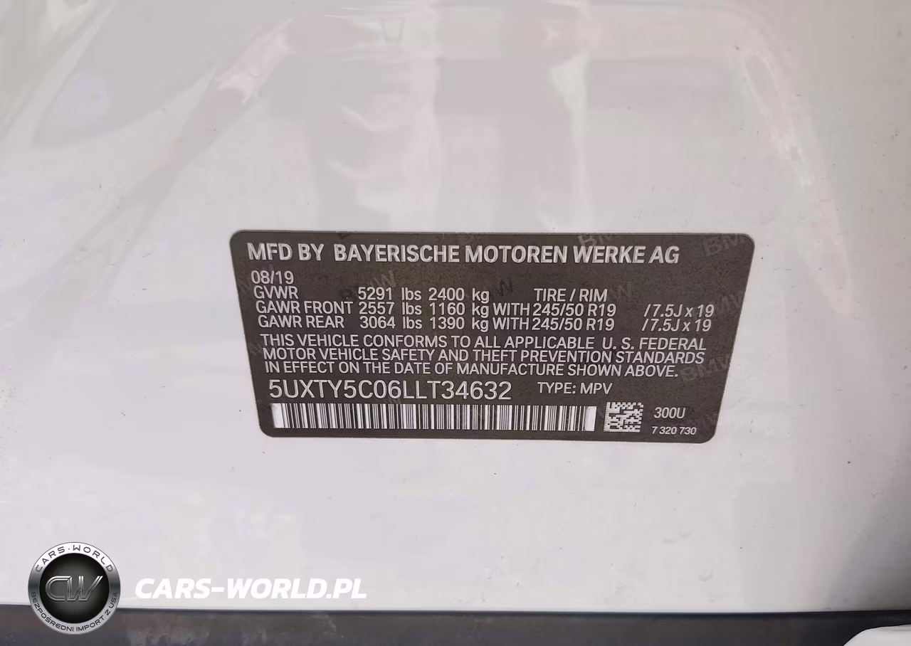 2020 BMW X3 xDrive30I VIN:5UXTY5C06LLT34632 - 9