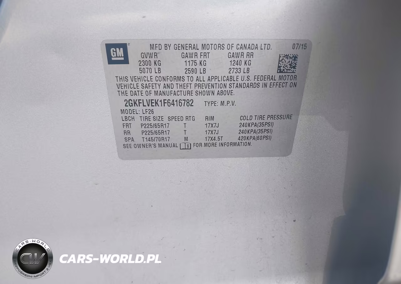 2015 GMC Terrain Sle-1 VIN:2GKFLVEK1F6416782 - 9