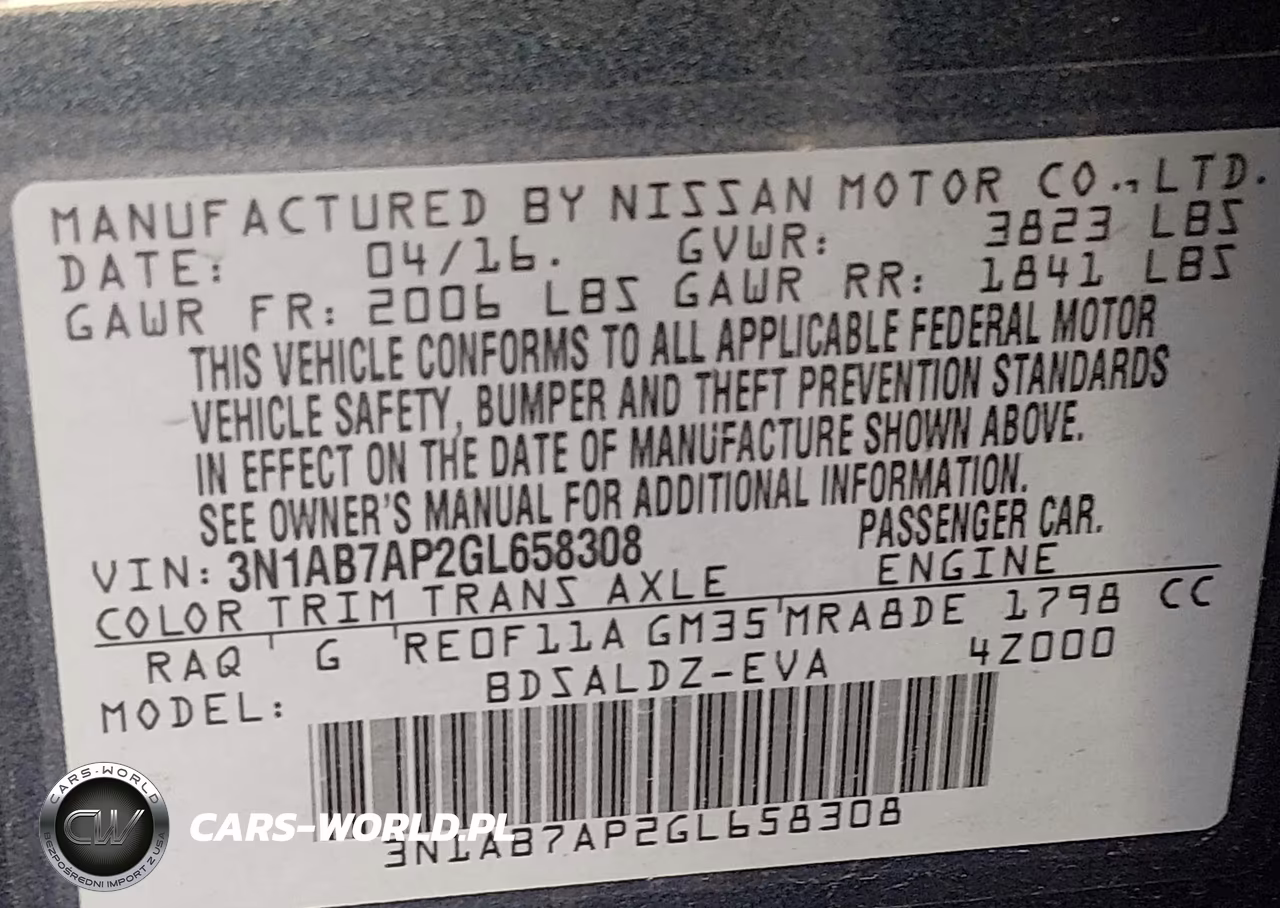 2016 Nissan Sentra Fe+ S-S-Sl-Sr-Sv VIN:3N1AB7AP2GL658308 - 9