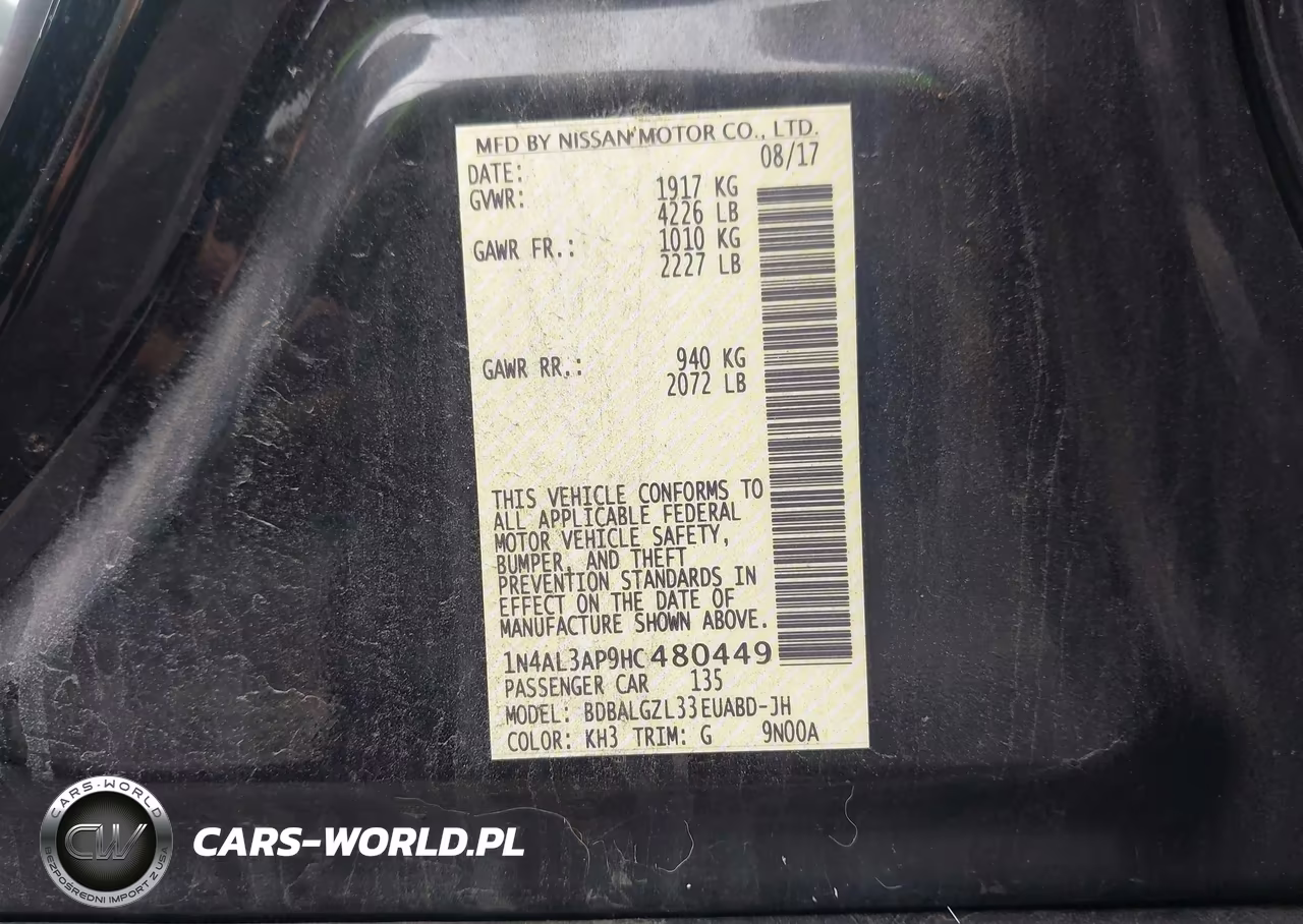 2017 Nissan Altima 2.5 S VIN:1N4AL3AP9HC480449 - 9