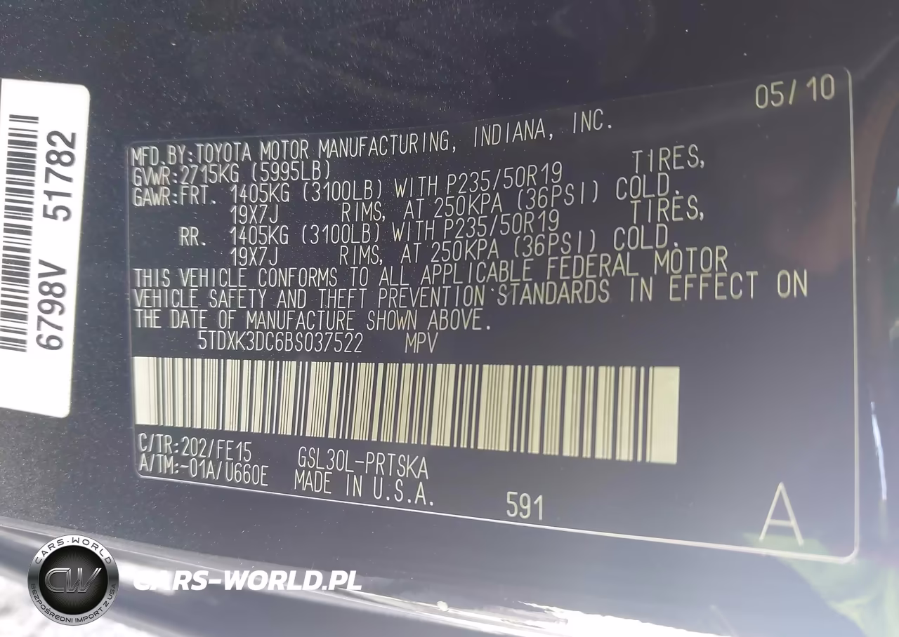 2011 Toyota Sienna Se VIN:5TDXK3DC6BS037522 - 9