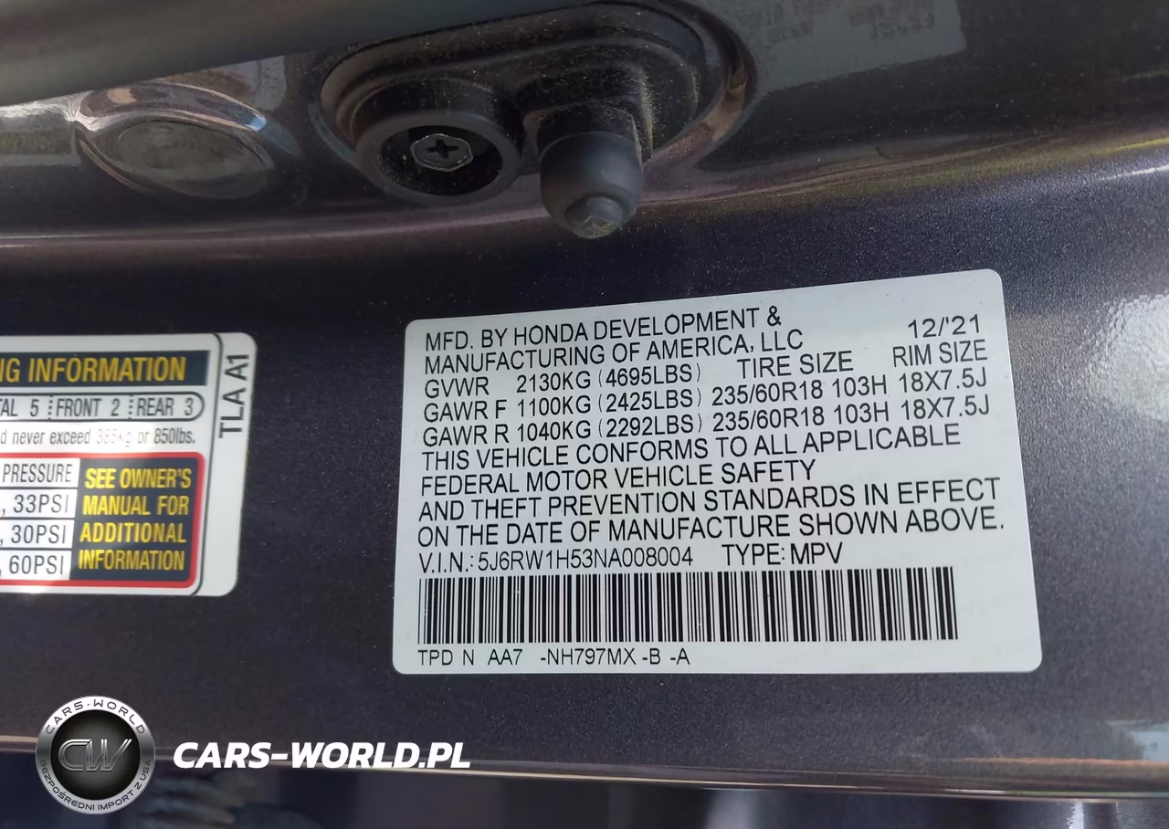 2022 Honda Cr-V 2Wd Ex VIN:5J6RW1H53NA008004 - 9