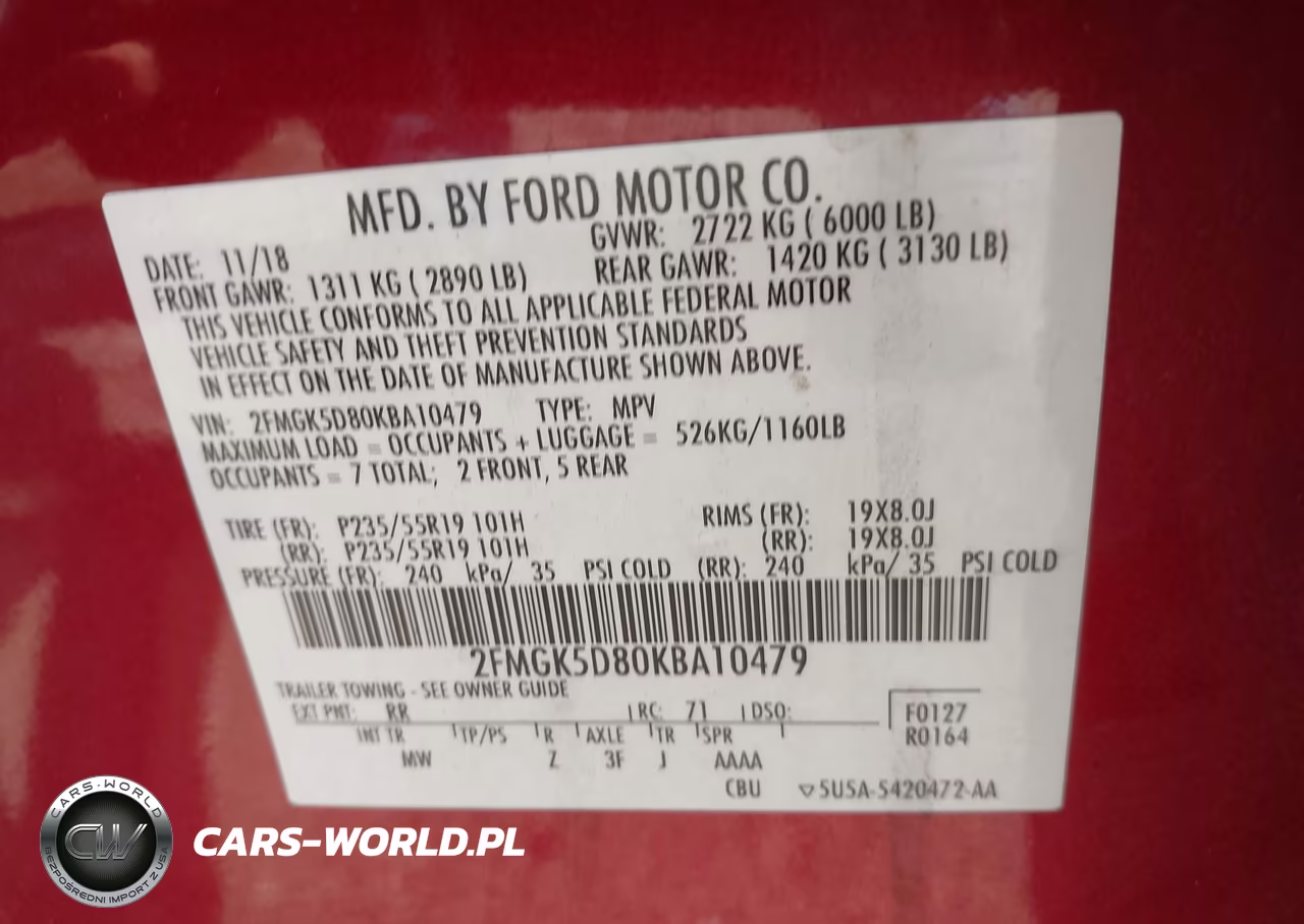 2019 Ford Flex Limited VIN:2FMGK5D80KBA10479 - 9
