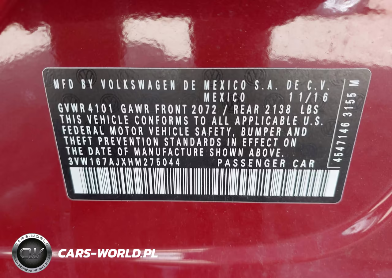 2017 Volkswagen Jetta 1.4T S VIN:3VW167AJXHM275044 - 9