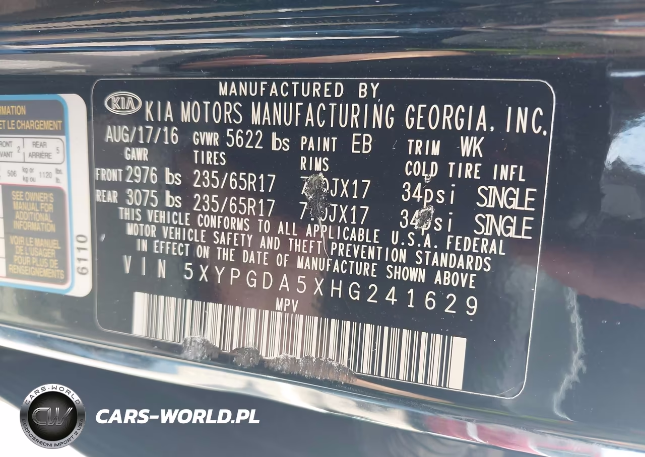2017 Kia Sorento 3.3L Lx VIN:5XYPGDA5XHG241629 - 9