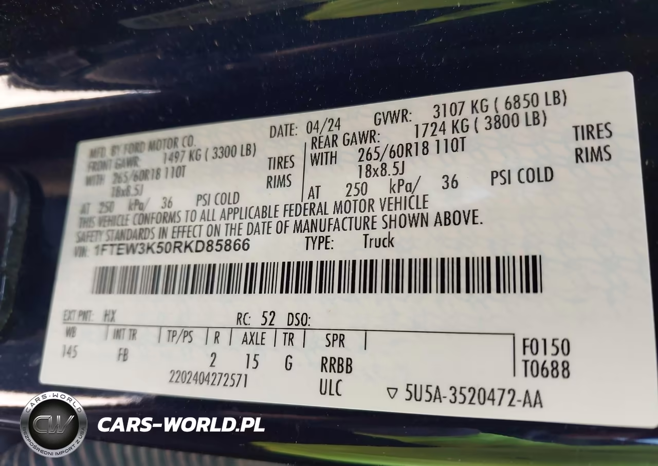 2024 Ford F-150 Xlt VIN:1FTEW3K50RKD85866 - 9