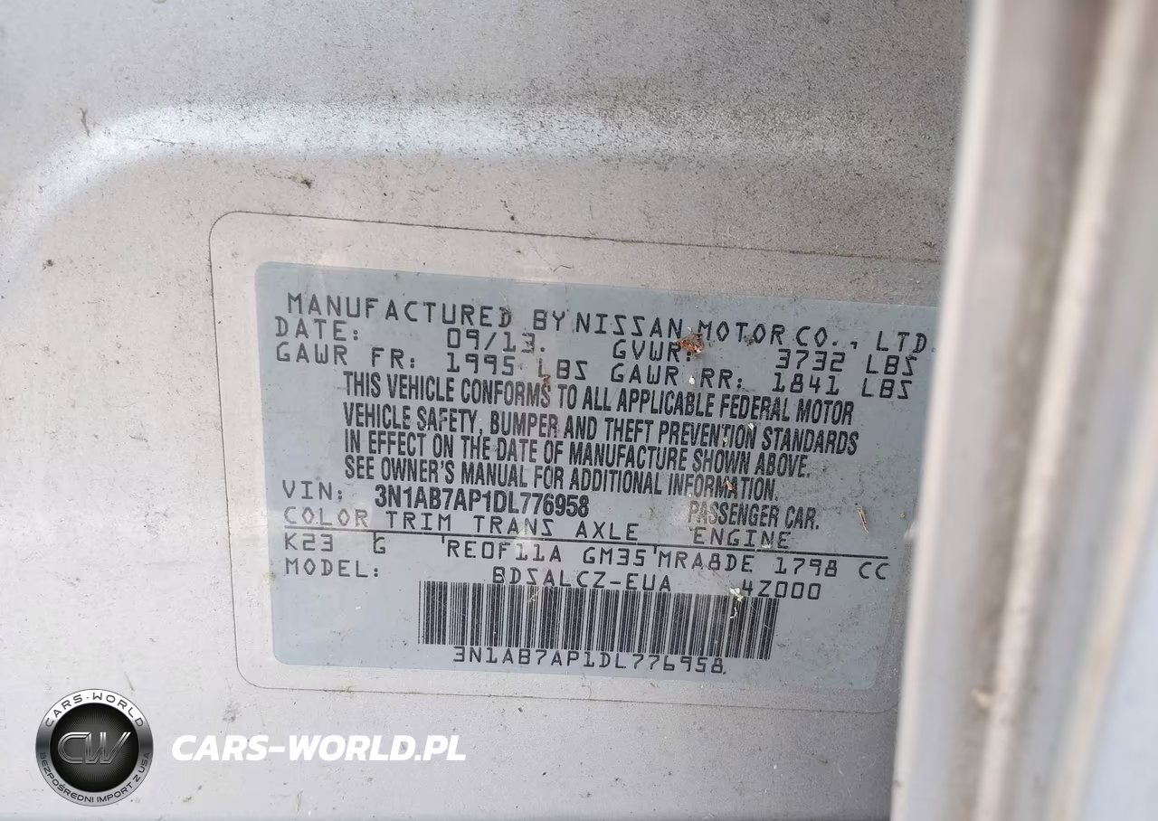 2013 Nissan Sentra S VIN:3N1AB7AP1DL776958 - 9