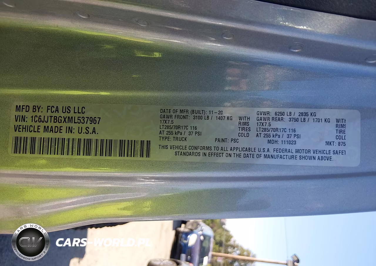 2021 Jeep Gladiator Rubicon VIN:1C6JJTBGXML537967 - 9