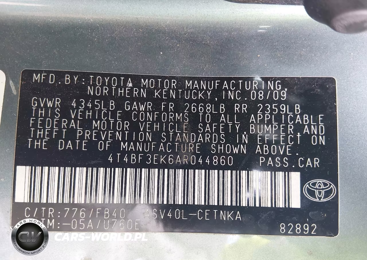 2010 Toyota Camry Le VIN:4T4BF3EK6AR044860 - 9