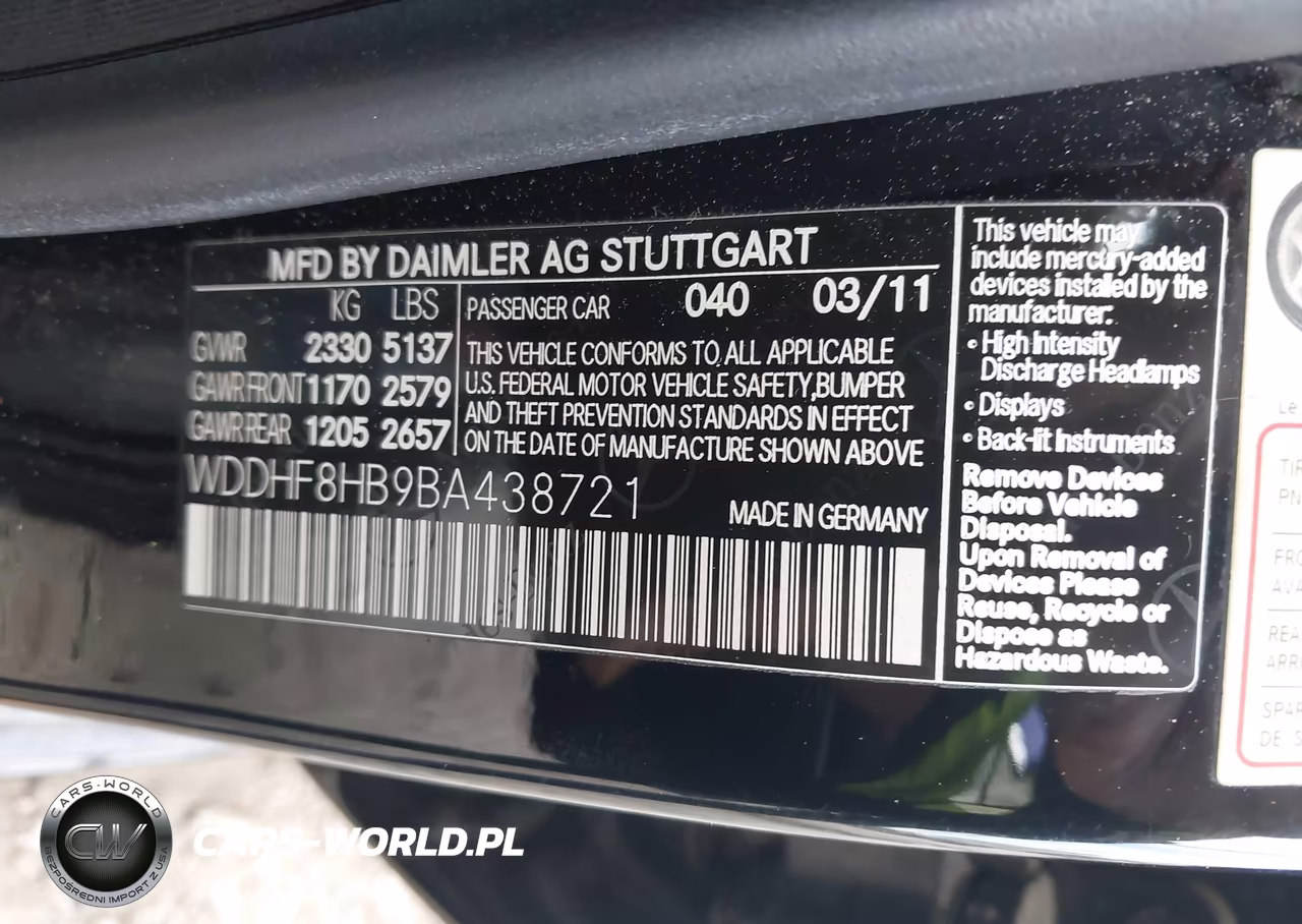 2011 Mercedes-Benz E 350 4Matic VIN:WDDHF8HB9BA438721 - 9
