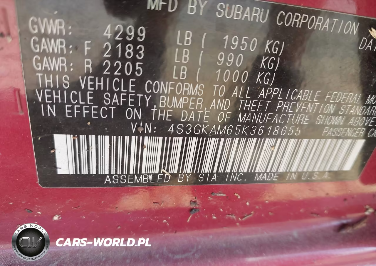 2019 Subaru Impreza 2.0I Sport VIN:4S3GKAM65K3618655 - 9