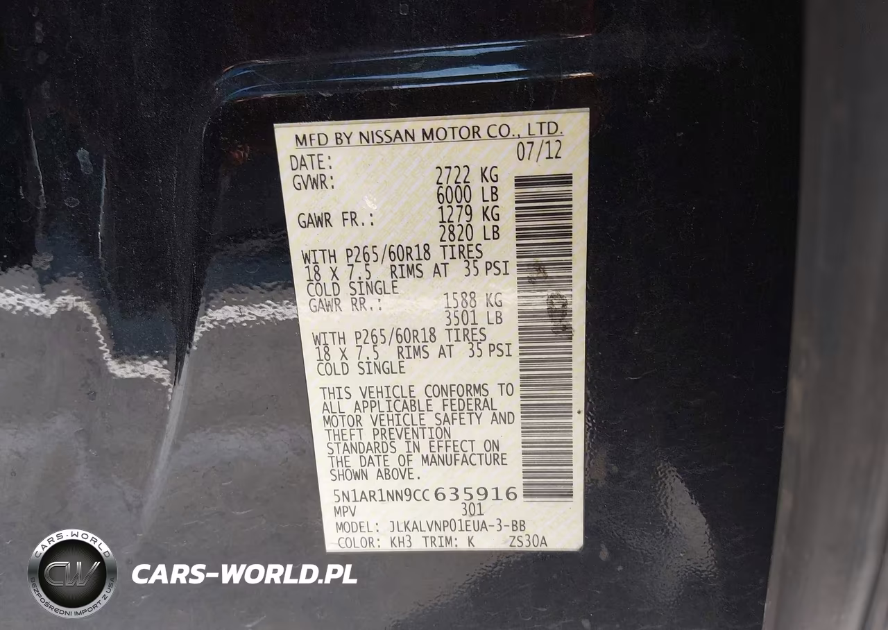 2012 Nissan Pathfinder Le VIN:5N1AR1NN9CC635916 - 9