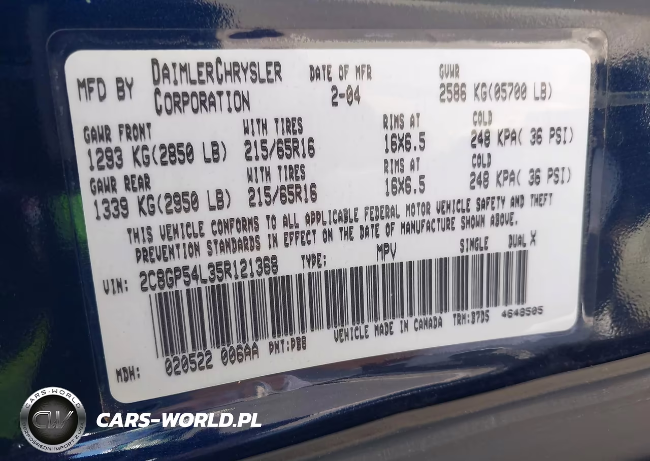 2005 Chrysler Town & Country Touring VIN:2C8GP54L35R121368 - 9