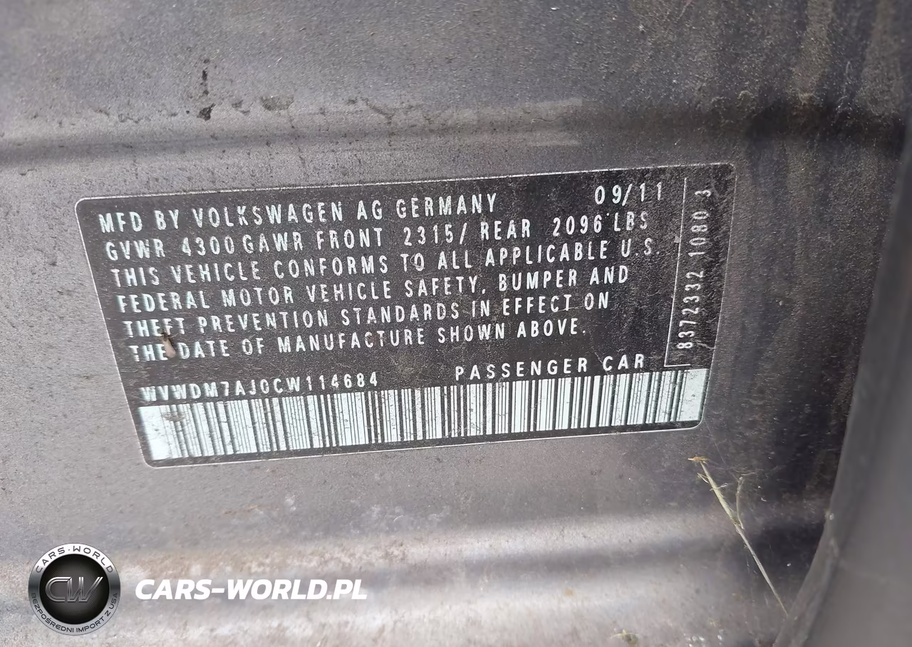 2012 Volkswagen Golf Tdi 4-Door VIN:WVWDM7AJ0CW114684 - 9