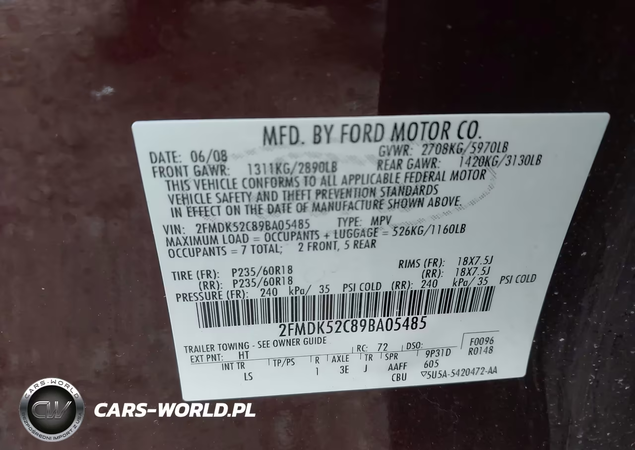 2009 Ford Flex Sel VIN:2FMDK52C89BA05485 - 9
